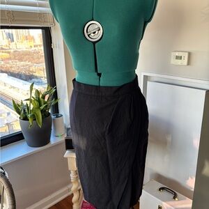ESCADA black pencil skirt, high waisted with leg slit and button closure